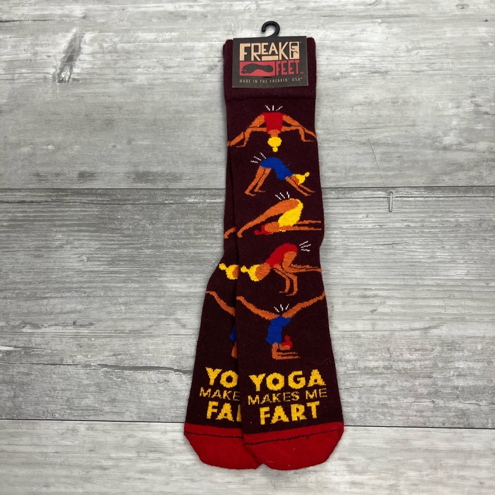 Freaker Feet NWT Yoga Makes Me Fart Socks